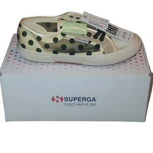 SUPERGA Fantasia Net Velvet Polka Dot Shoes SIZE 8